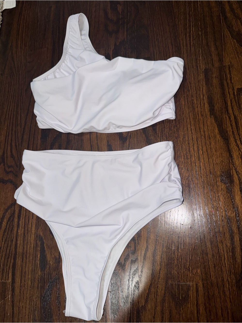 Women’s One-Shoulder White Bikini Set